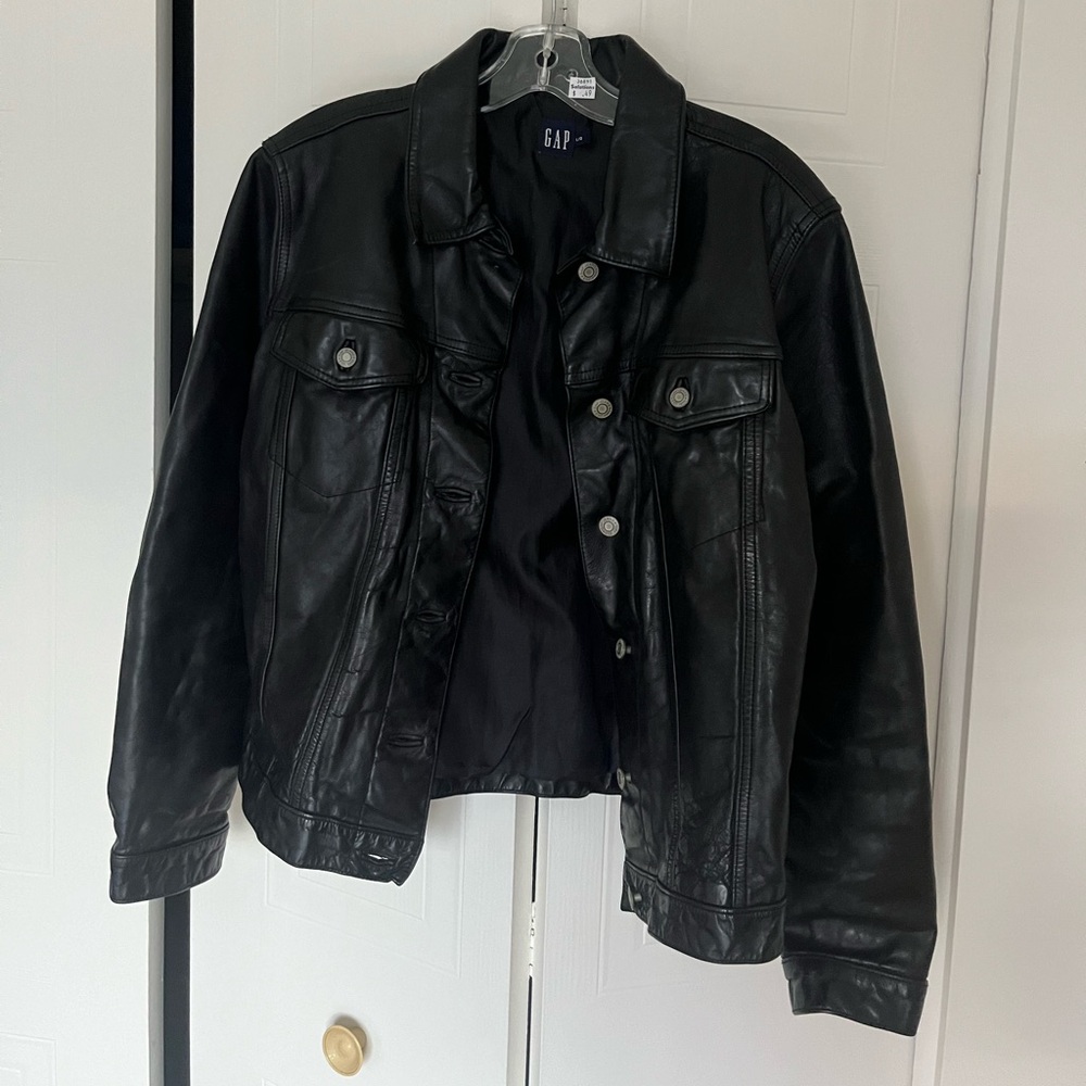 Vintage gap black leather jacket